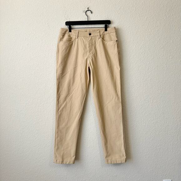 LULULEMON ABC Classic Fit Pants Chino Wacky Khaki Straight Performance - Picture 1 of 15